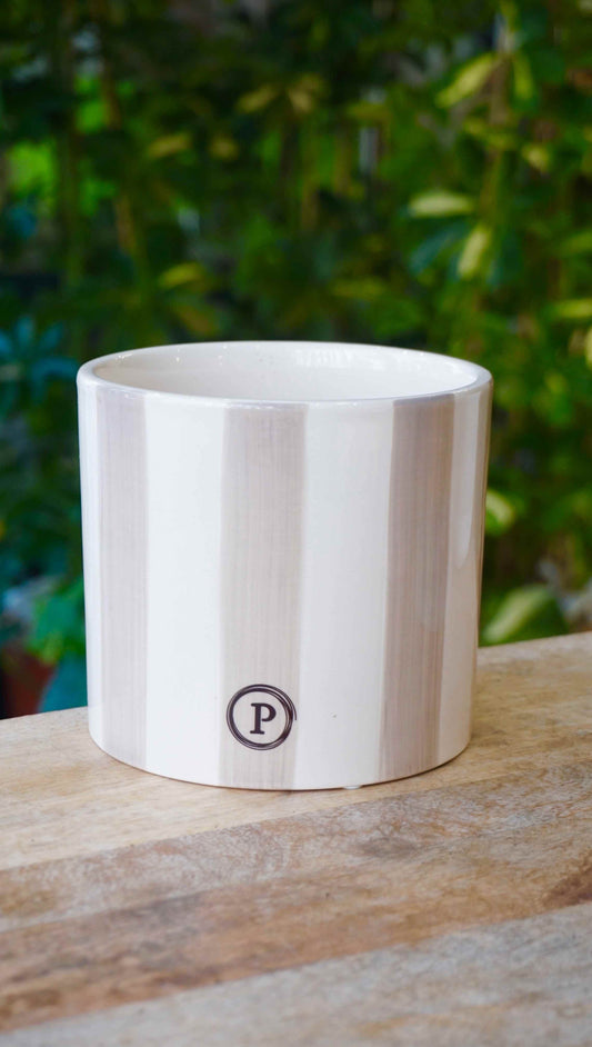 Cache pot - Grey stripes